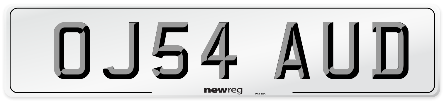 OJ54 AUD Number Plate from New Reg